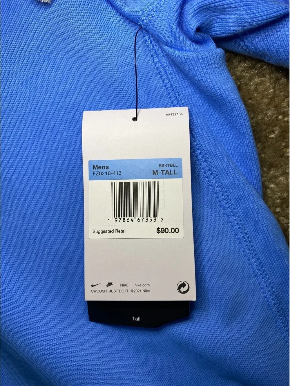 Nike Standard Issue Basketball Hoodie Mens MT Blue Kangaroo Pockets Pullover